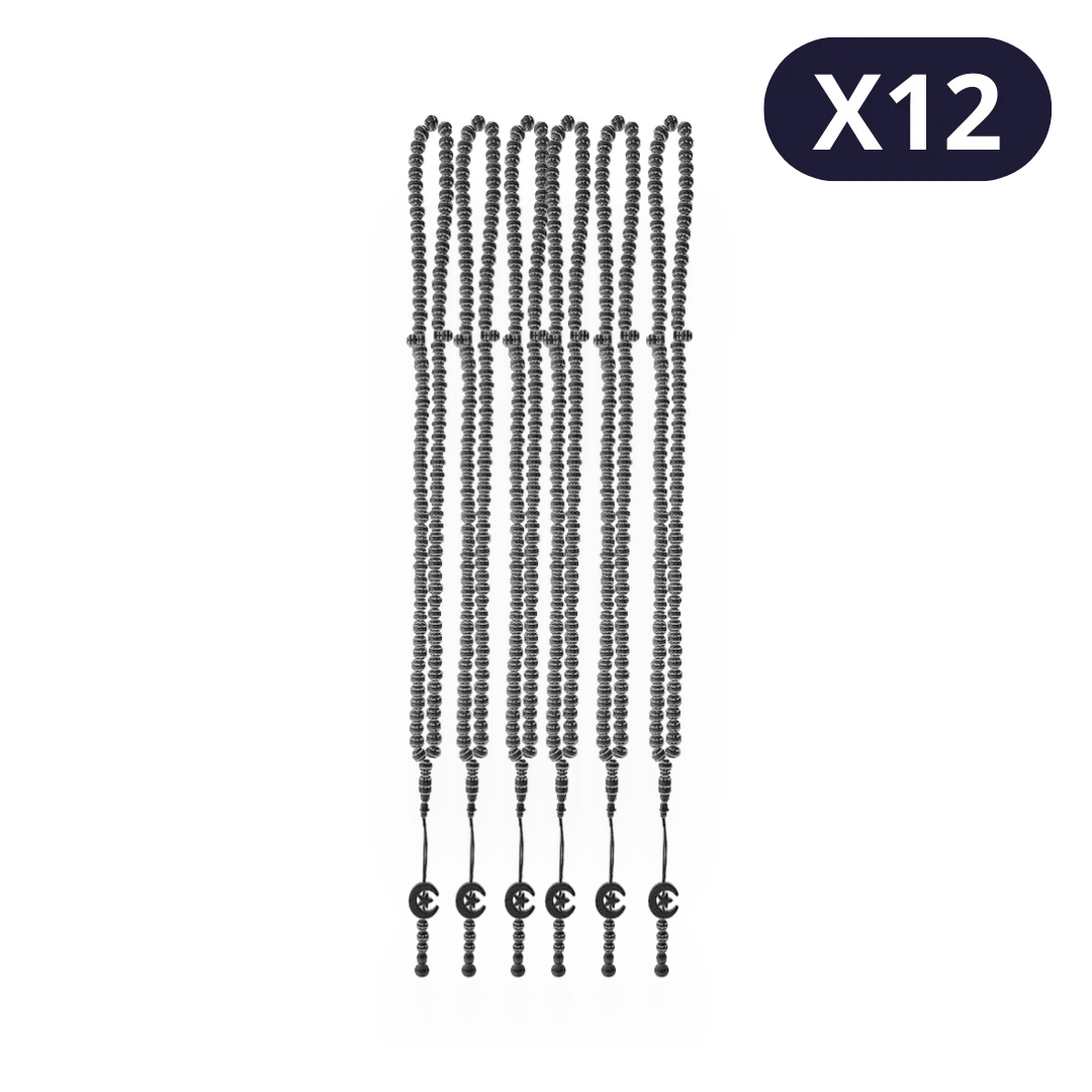 Lot de 12 Chapelets effet perles minérales