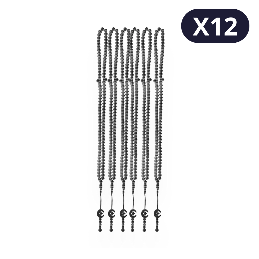 Lot de 12 Chapelets effet perles minérales