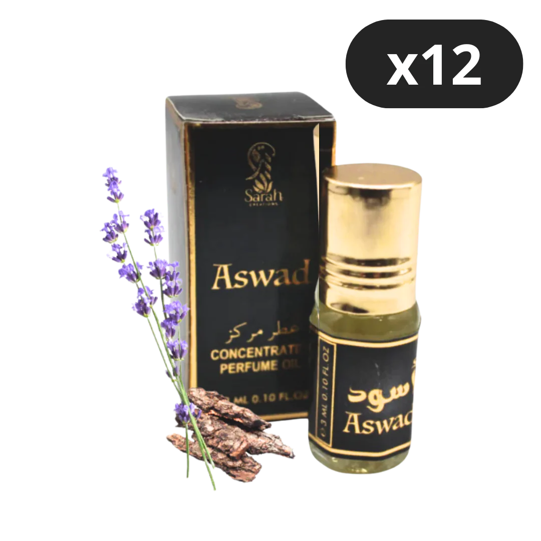 Lot de 12 Musc Aswad 5ml - Sarah Creations